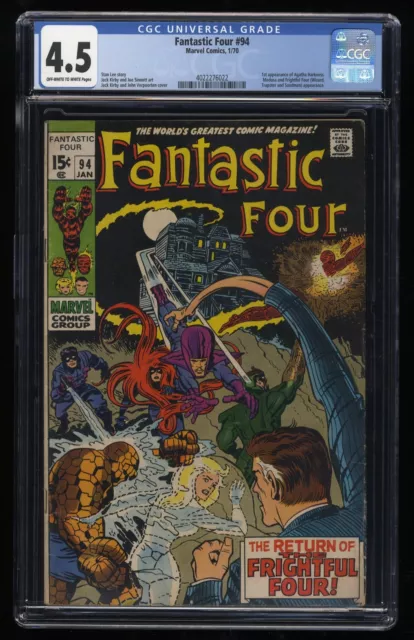 Fantastic Four #94 CGC VG+ 4.5 1st Appearance Agatha Harkness Lee Kirby!