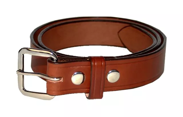 1 1/4" Wide Amish Hand Made Dress Belts - 10 Oz Leather- Black, Brown. 32" - 60"