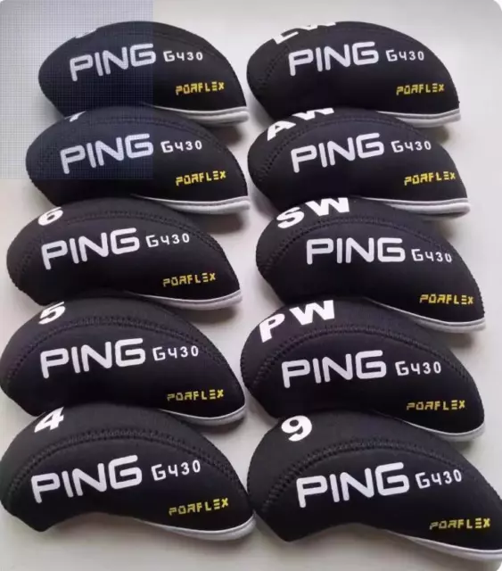 Black Ping G430 Porflex Neoprene Golf Iron Covers Headcover 10Pcs Stock