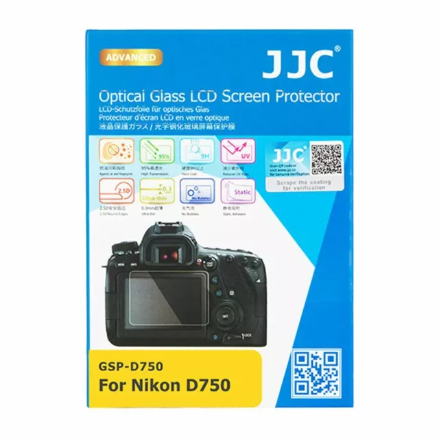 JJC GSP-D750 Ultra-Thin Optical Glass LCD Screen Cover Protector for Nikon D750