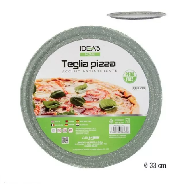 Abm Teglia Per Pizza Ruoto Da Forno Cm 33 Effetto Pietra