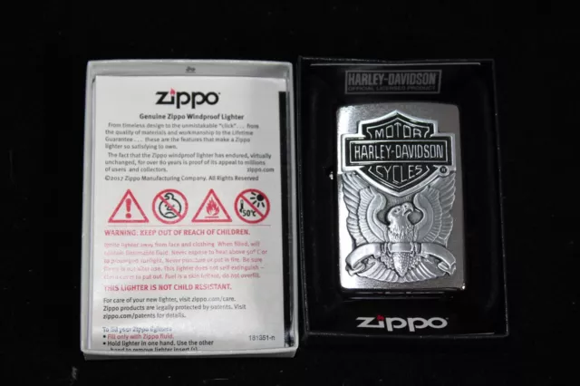 Lot Briquet ZIPPO neuf Aigle Harley-Davidson + étui cigarettes assorti 3