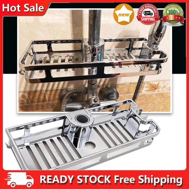 Bathroom Lifting Rectangle Shower Room Shelf Tray Stand Storage Rack Organizer