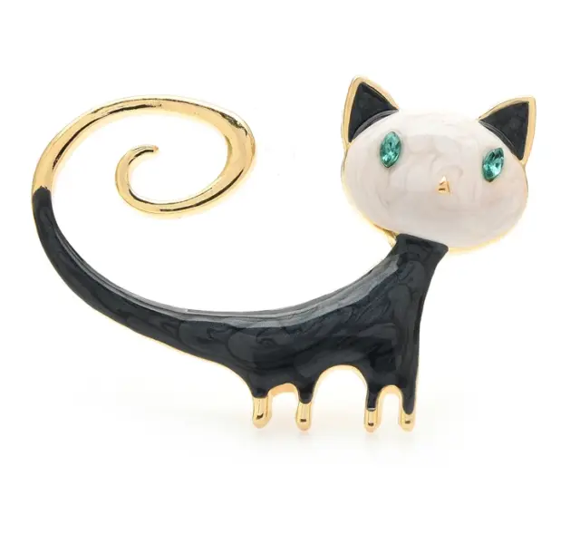 Enamel Cute Cat Brooches For Women Kitty Pin Brooch Animal Jewelry Unisex Gift