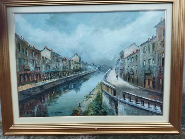 QUADRO CON LA cornice. Paesaggio, Olio Su Tela EUR 40,00 - PicClick IT