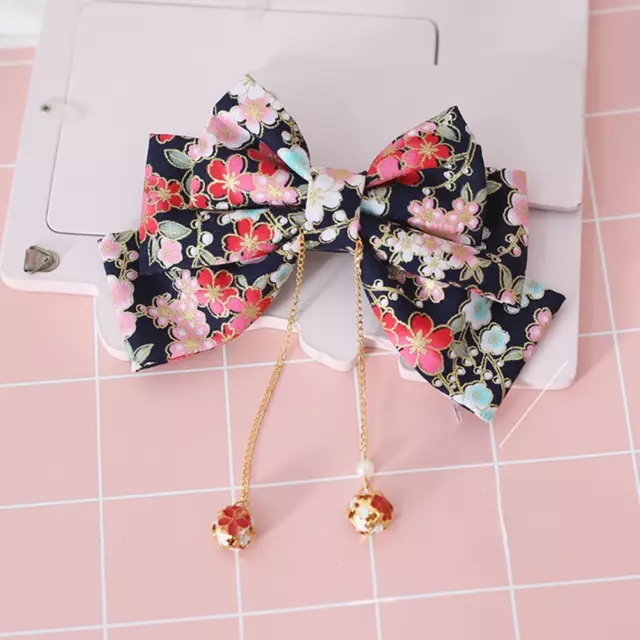 Japanisch Sakura Haarspange Schleife Quasten Kopfschmuck Yukata Lolita Mädchen