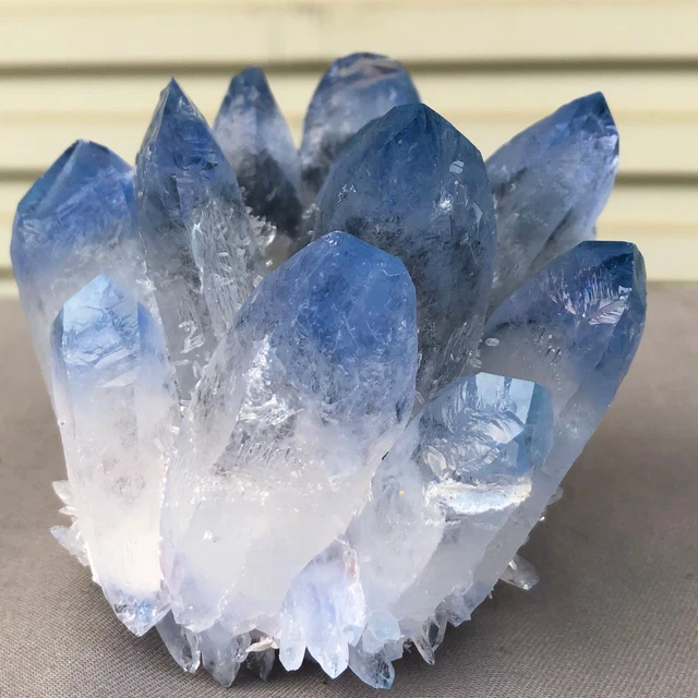 459g  New Find blue Phantom Quartz Crystal Cluster Mineral Specimen Healing 6