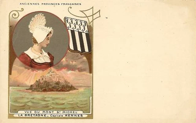 Postcard / View Of Mont Saint Michel / Capital Rennes / Old Province