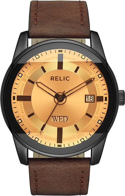 Relic by Fossil (Model: ZR12229 Metal and Leather Casual Watch Relic by Fossil (Model: ZR12229 Metal and Leather Casual Watch