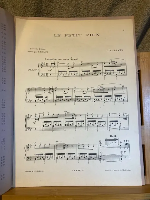 J.-B. Cramer Le Petit rien pour piano partition éd. Durand n°11137