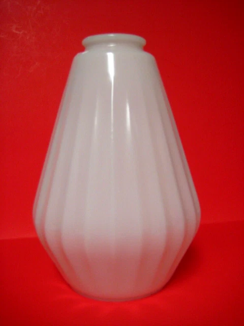 Vintage White Ribbed Milk Glass Light Lamp Shade