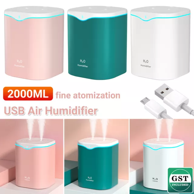 2L Ultrasonic Air Humidifier Cool Mist Steam Purifier Aroma Beauty LED Lights AU