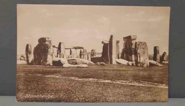 Vintage Stonehenge 1920s Postcard Close View Curiosity Gift Idea Wiltshire