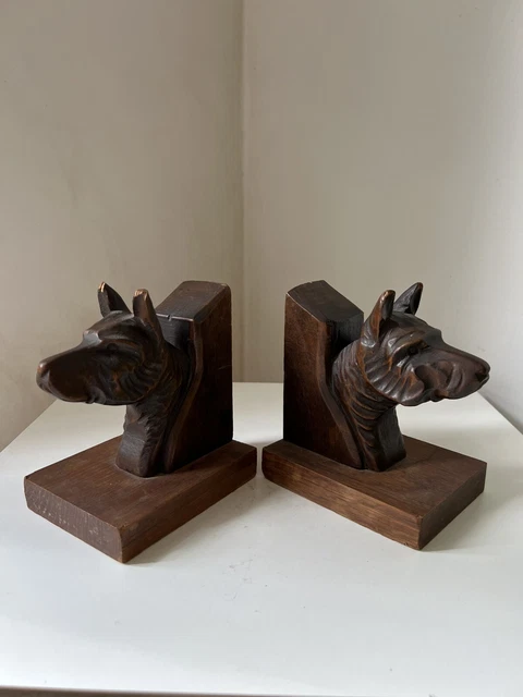 Paire De Serre Livres En Bois Massif Forme De Livres Motifs Sabots