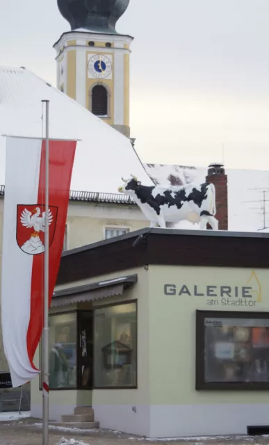 DEKO KUH ZENZI lebensgroß schwarz weiß GFK Garten Tier Figur COW WERBE TRÄGER 2