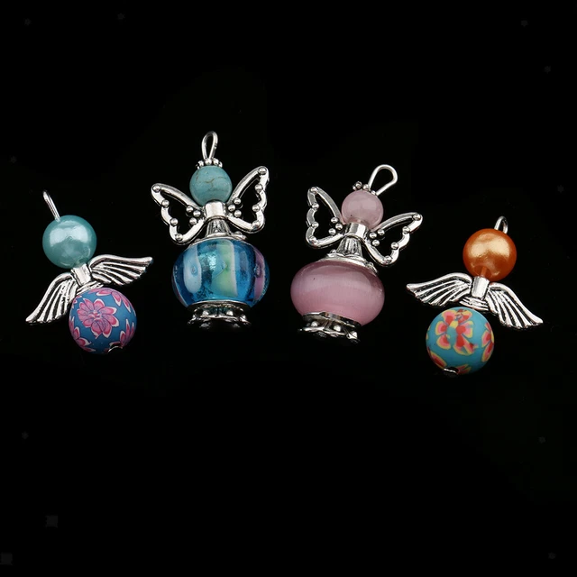 10 Stück gemischte Engel Charms Perle Acryl perlen Anhänger DIY Schmuck 2