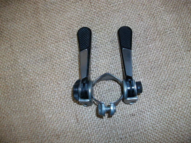 Manettes double dérailleur SIMPLEX vélo ancien vintage fixation collier