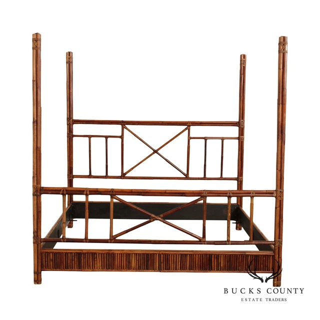 British Colonial Style Bamboo King Size Poster Bed