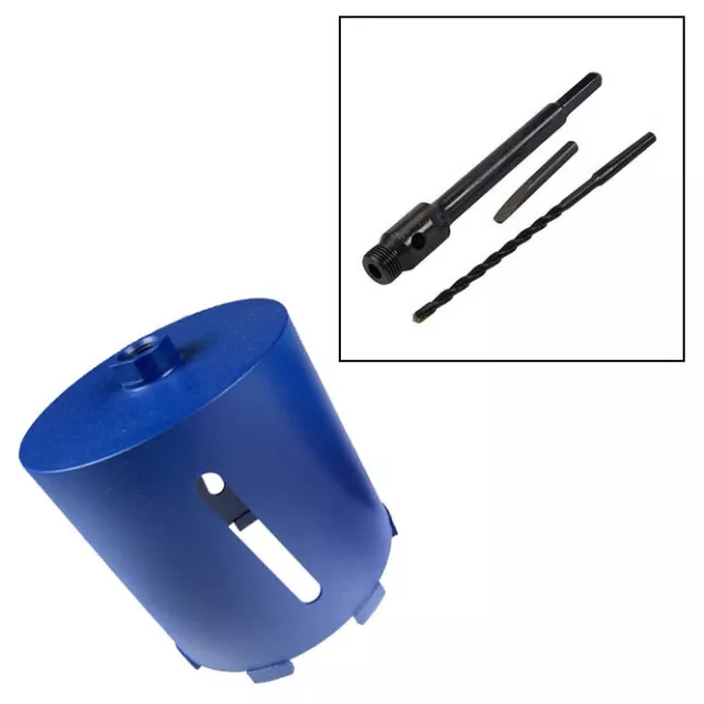 152Mm X 150Mm Diamond Core Drill + 100Mm Hex Arbor + Pilot Drill