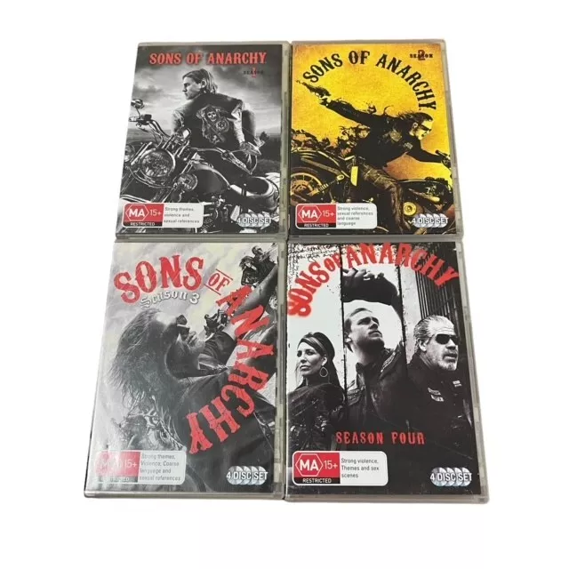 Sons Of Anarchy DVD Set Seasons 1-4 Charlie Hunnam Katey Sagal Region 4
