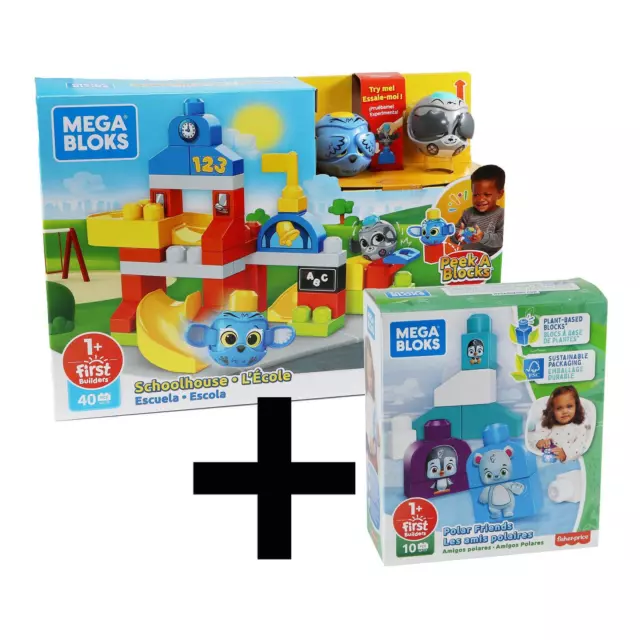 Mega Bloks Bundle Schule Polarfreunde Klemmbausteine Spielset 50 teilig Alter 1+