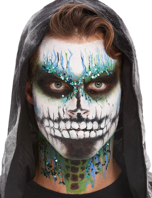 Smiffys Smiffys Make-Up FX, Deluxe GID Skeleton Kit, Aqua