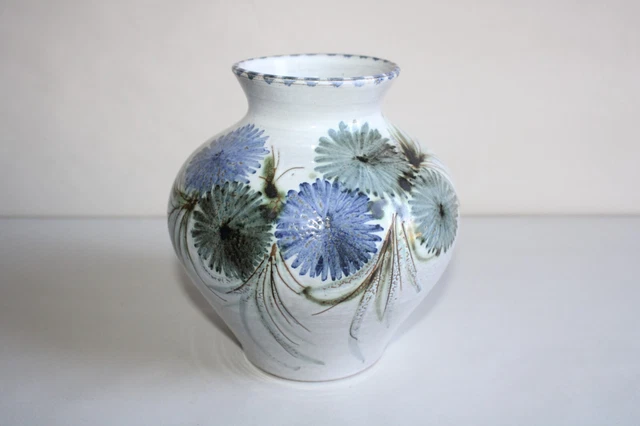 ANCIEN VASE EN Barbotine Décor De Fleurs Sur Fond  Sang De Boeuf  EUR 40,00 - FR