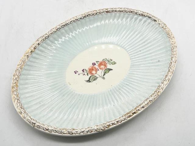 Madera De Cuña De Colección De Etruria Edme Y Barlaston Placa Ovalada Floral Oro Dorado