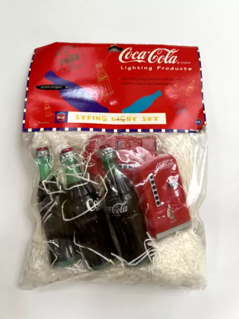 1996 Coca Cola Bottles & Vending Machine String Lights 14 ft with 10 Lights