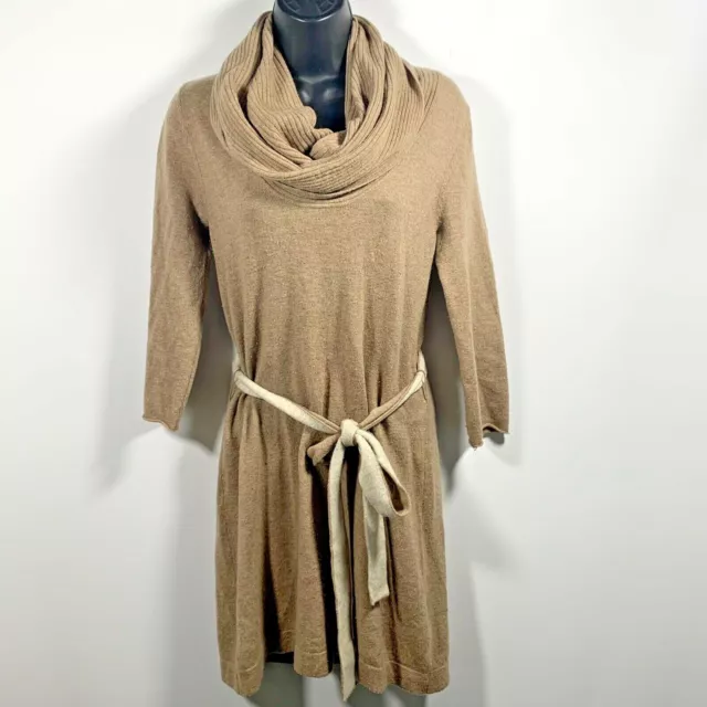 M By Michael Stars Womans Cowl Neck Tunic Dress Tie Waist Wool,Cashmere Size S 1