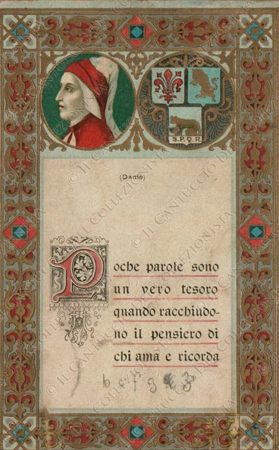 Dante Poche parole sono un vero tesoro SPQR Cartolina