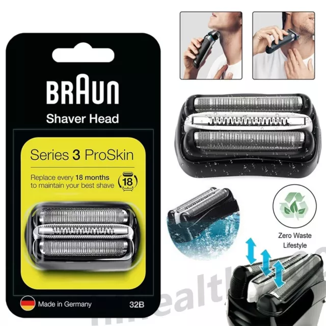 Braun Series 3 32B Elektrischer Rasierer Scherkopfkassette Scherkopf schwarz