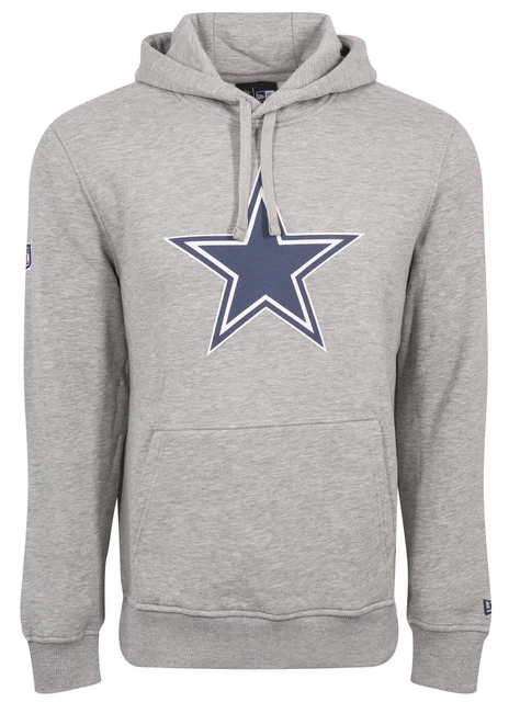 New Era Uomo Felpa con Cappuccio NFL Dallas Cowboys Logo Grigio