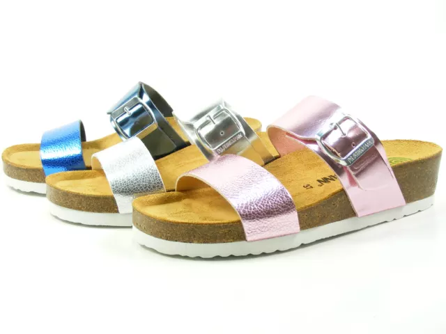 Dr.Brinkmann Chaussures 701144 Femmes Métallique Semelle Mules Sandales Sabots