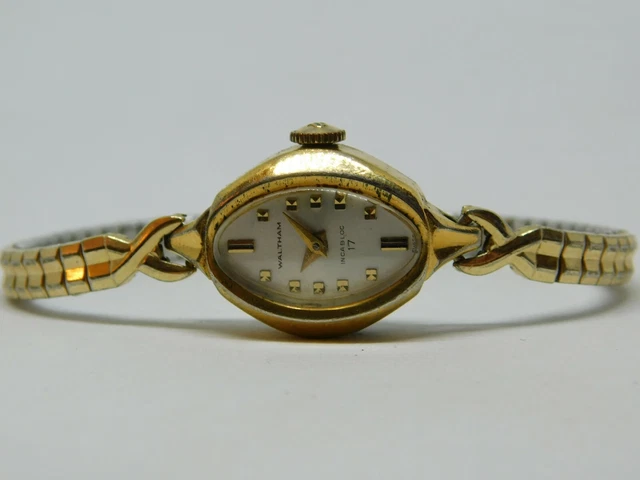 WALTHAM INCABLOC 17 Jewels Swiss Made Wind up Analog Ladies Watch Sz. 6 13.92 PicClick UK