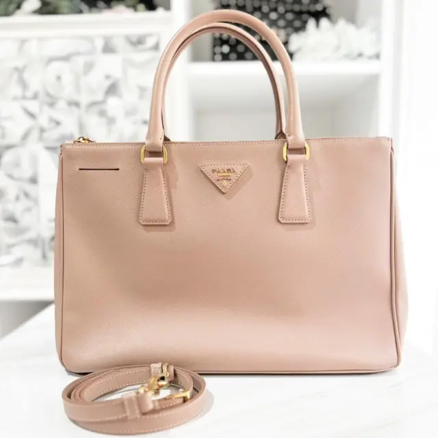 Prada Saffiano BN1874 2way handbag ash pink Womens Authentic