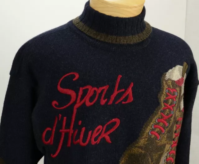 JC de Castelbajac Mens VTG 'Sports d'Hiver' (Winter Sports) Sweater Sz 46 Italy