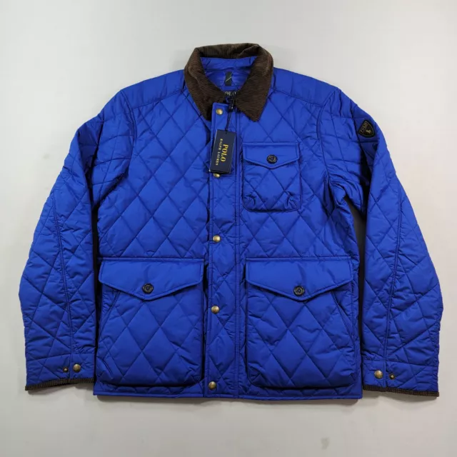 Polo Ralph Lauren Quilted Jacket Men's Small Heritage Blue Water-Repellent $298 2