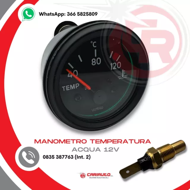 Termometro Manometro Temperatura Acqua 12v Universale Auto Trattori Con Sensore