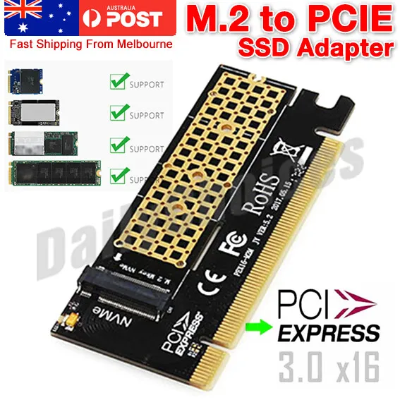 Pro M.2 NVME SSD TO PCIE 3.0 X16 Adapter M Key Interface Card Full Speed