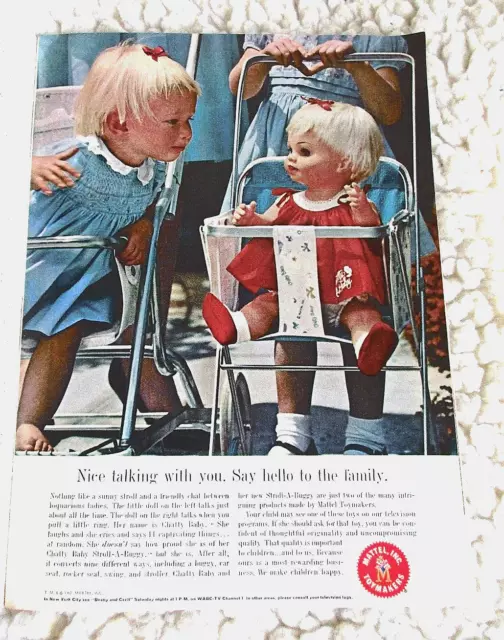 Vintage 1962 Mattel Chatty Baby "Nice Talking with You" magazine print ad Vintage 1962 Mattel Chatty Baby "Nice Talking with You" magazine print ad