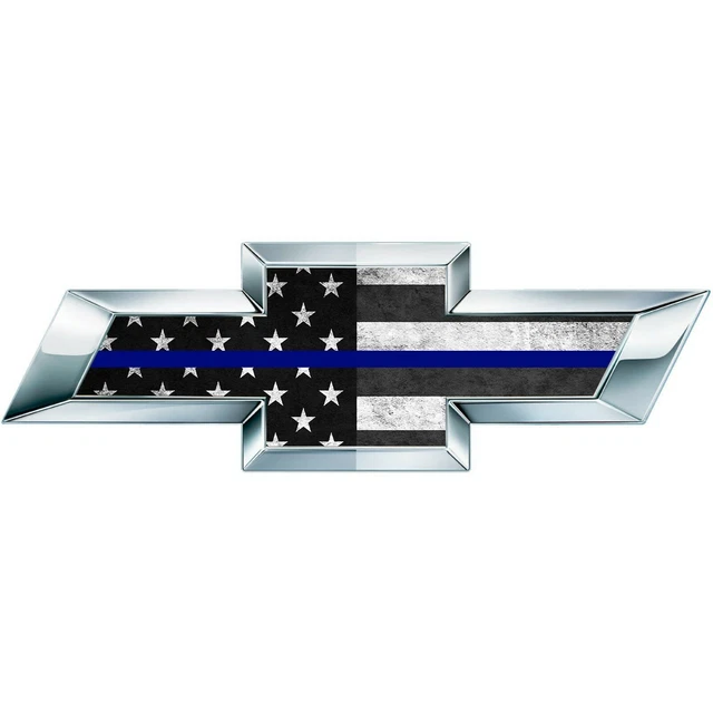 CJ 2 Thin Blue BW Bandiera americana SIlverado US Universal Chevy Vinyl Emblem