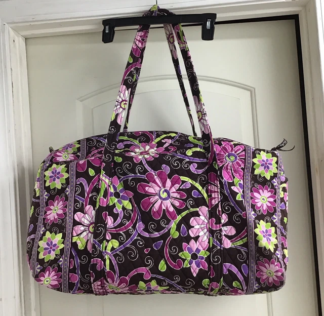 VERA BRADLEY PURPLE Punch Large Travel Duffle Bag Pink Brown