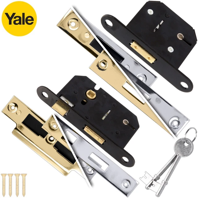 YALE INNENTÜRSCHLÖSSER 5 Hebel tot/Flügelbolzen 2 Schlüssel Badezimmer Hochsicherheit UK