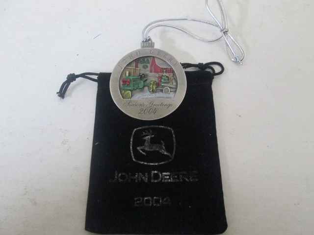 2004 John Deere Pewter Christmas Ornament - #9 In A Series