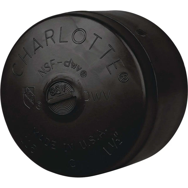 Charlotte Pipe 4 In. Hub ABS Cap ABS 00116  1200HA Pack of 5 Charlotte Pipe ABS