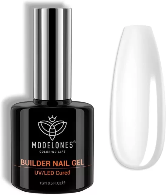 Modelones Builder Nail Gel, 7-In-1 Clear Gel Builder for Nails, Hard Gel Builder