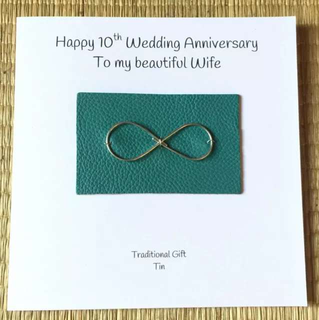 Carte 10ème anniversaire de mariage étain anniversaire aluminium infini lui elle