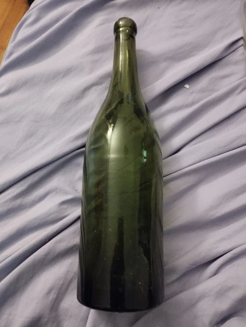 antique Dark green glass Wine bottle