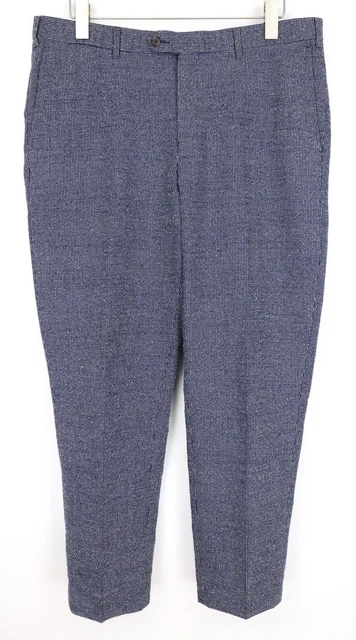 Pantalon Homme Suitsupply Brescia - Taille UK 46L (W39), Bleu, Laine, Coupe Conique, Occasion TB